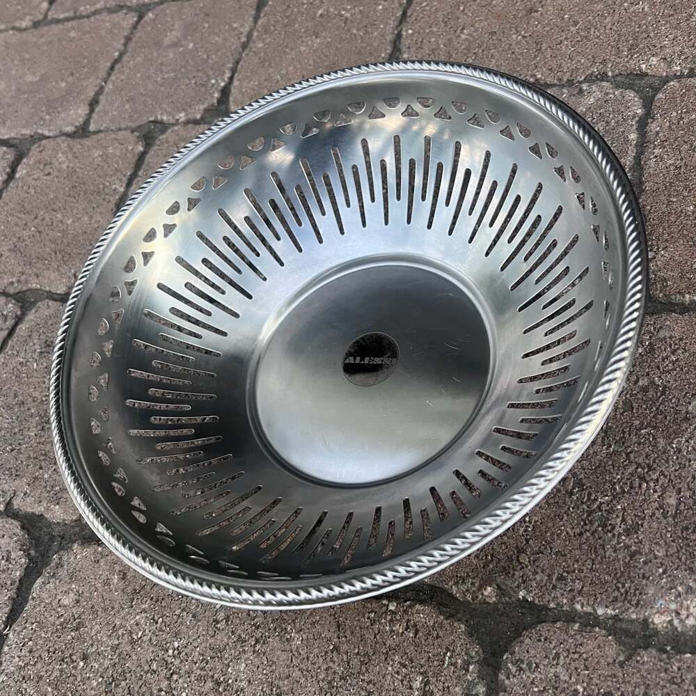Vintage Alfra Alessi Perforated Metal Bowl Pierced Rim Rope Edge Italy MCM 10”